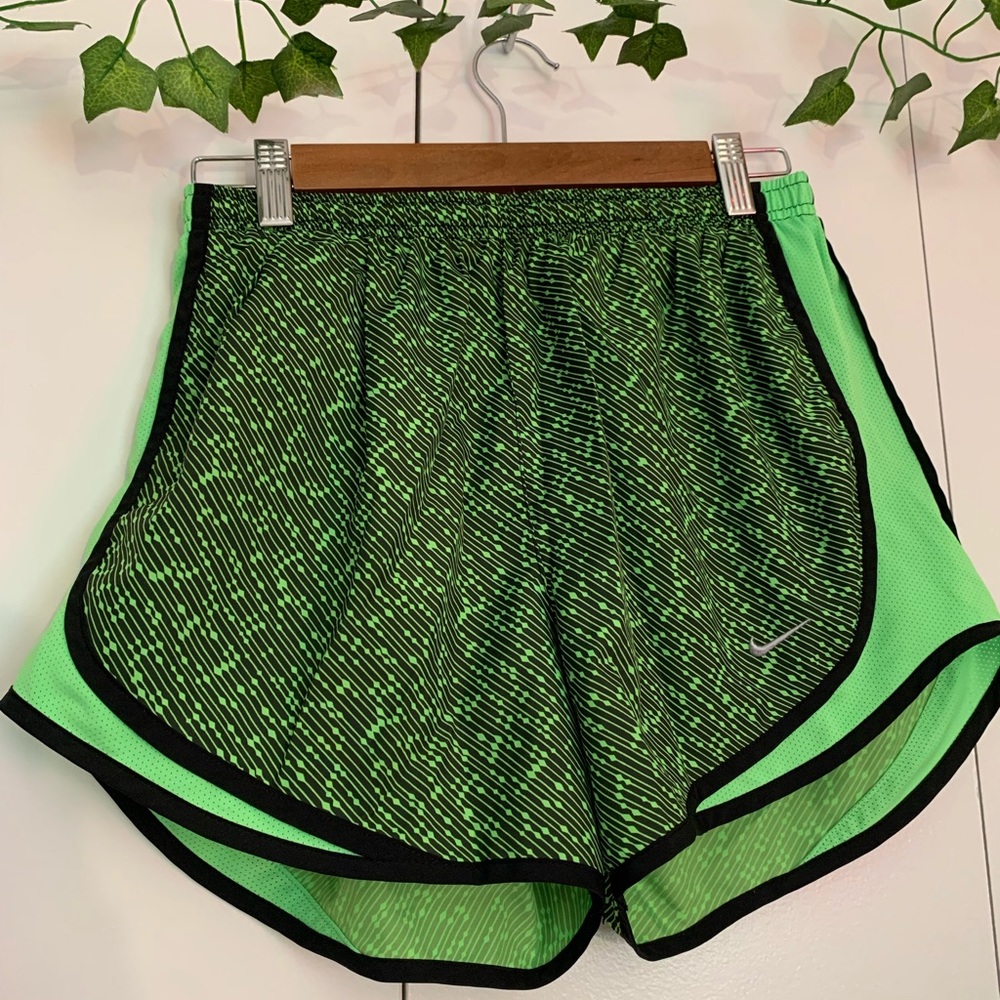 Nike neon green dri-fit running shorts with built in underwear